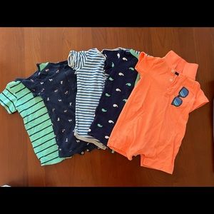 5-pack of Carters & Little Me rompers in 12 months